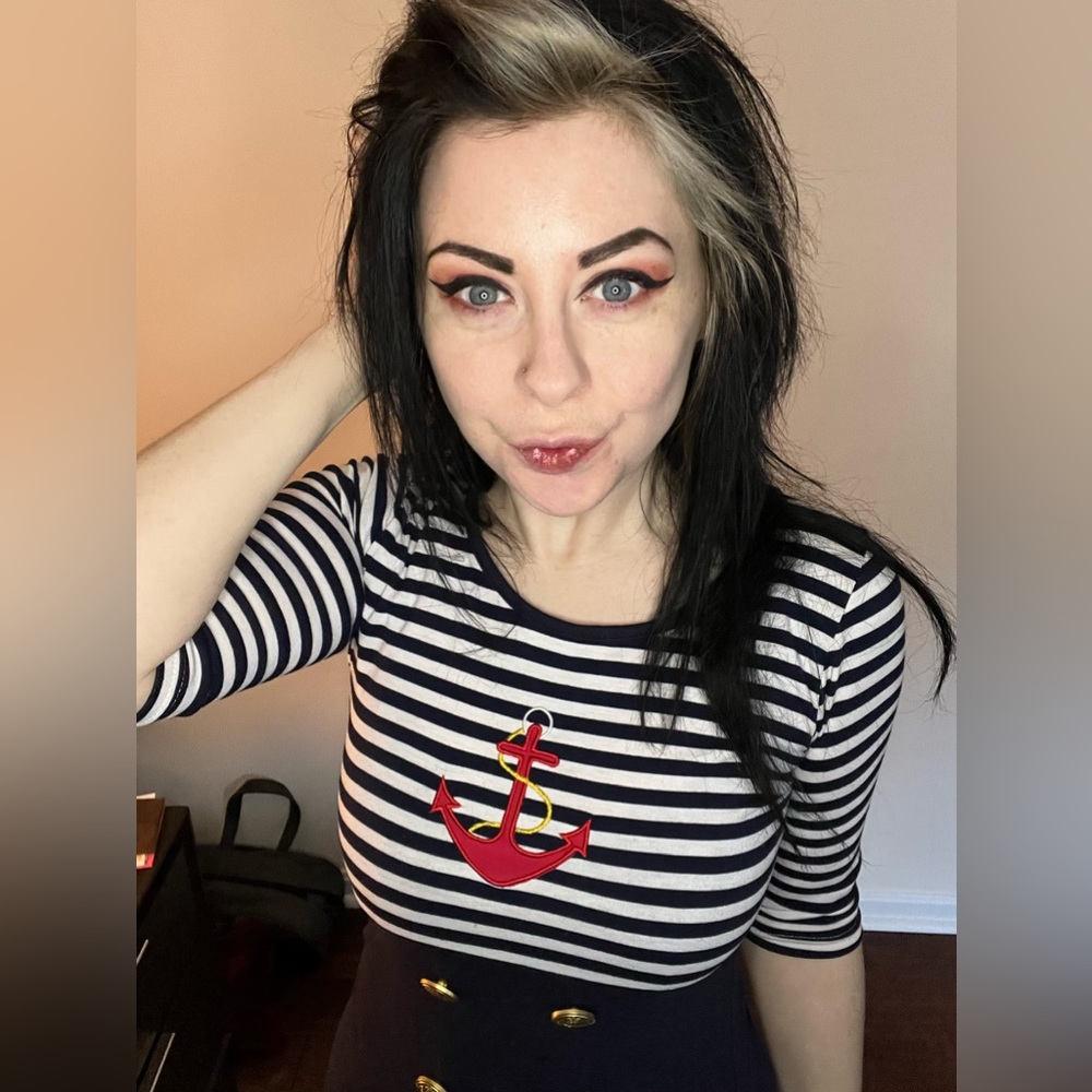 Vintage 80's Navy Anchor 3/4 shirt